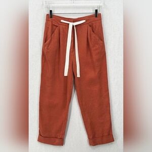 Aritzia Wilfred Allant Terracotta Pants with Cream Trim Nwot Size 2